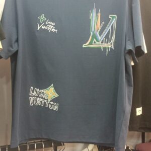 Louis Vuitton Inspired Premium Cotton Graphic T-Shirt – Navy Blue